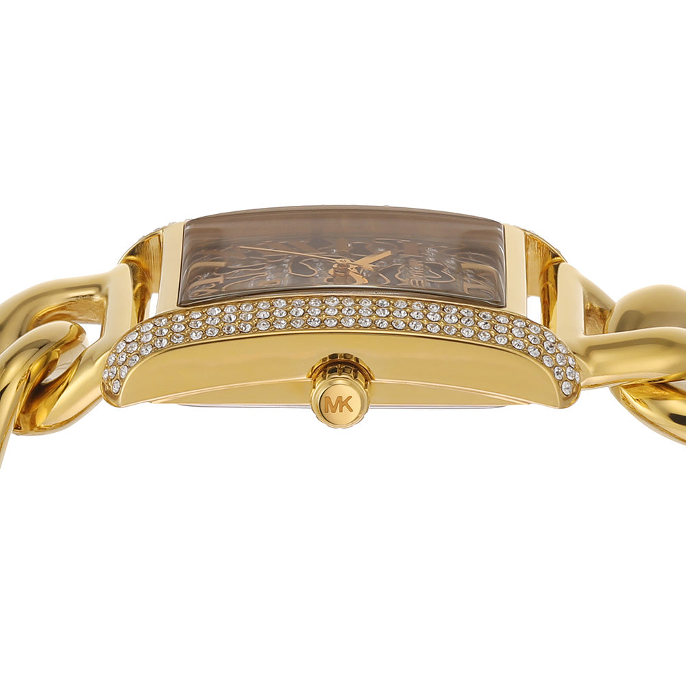 Michael Kors Emery Three Hand Leopard Print Gold Dial Gold Steel Strap Watch For Women - MK7437 Buy Now By Michael Kors