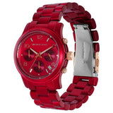 Michael Kors Runway Analog Chronograph Red Dial Red Steel Strap Watch for Women - MK7436 Buy Now By Michael Kors