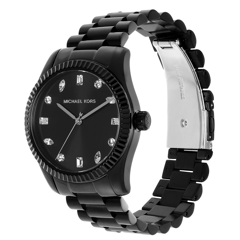 Michael Kors Lexington Lux Black Dial Black Steel Strap Watch For Women - MK7442 Buy Now By Michael Kors