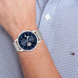 Tommy Hilfiger Weston Chronograph Blue Dial Silver Mesh Bracelet Watch For Men - 1710504 Buy Now By Tommy Hilfiger