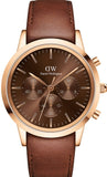 Daniel Wellington Iconic Chronograph St Mawes Brown Dial Brown Leather Strap Watch For Men - DW00100640 Buy Now By Daniel Wellington