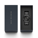 Daniel Wellington Iconic Chronograph Black Dial Black Steel Strap Watch For Men - DW00100642 Buy Now By Daniel Wellington