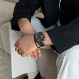 Daniel Wellington Iconic Chronograph Black Dial Black Steel Strap Watch For Men - DW00100642 Buy Now By Daniel Wellington