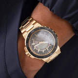 Guess Track Grey Dial Gold Steel Strap Watch for Men - GW0426G2 Buy Now By Guess