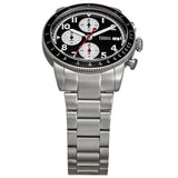 Fossil Sport Tourer Chronograph Black Dial Silver Steel Strap Watch for Men - FS6045 Buy Now By Fossil