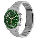 Fossil Sport Tourer Chronograph Green Dial Silver Steel Strap Watch for Men - FS6048 Buy Now By Fossil