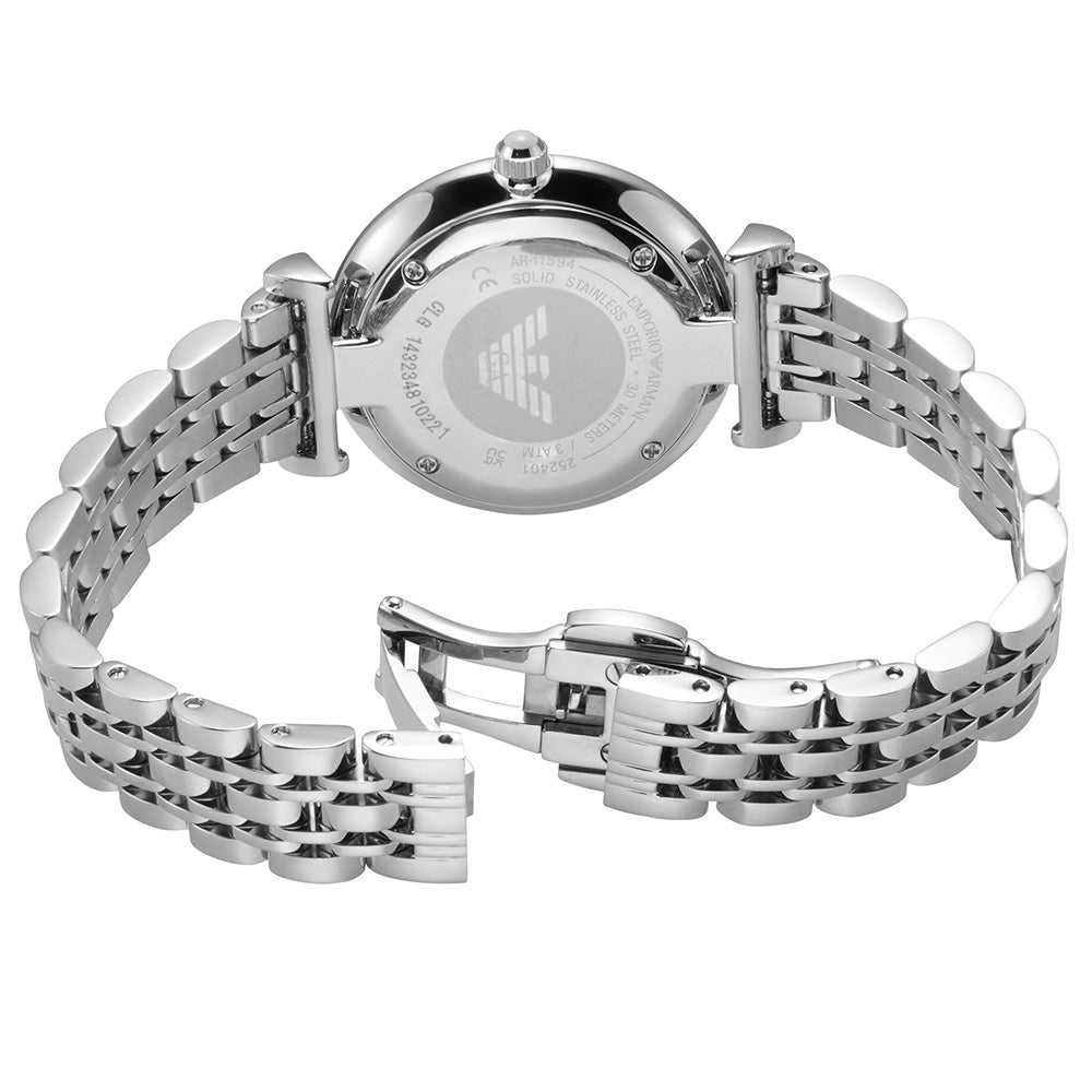 Emporio Armani Gianni T-Bar Quartz Blue Dial Silver Steel Strap Watch For Women - AR11594 Buy Now By Emporio Armani