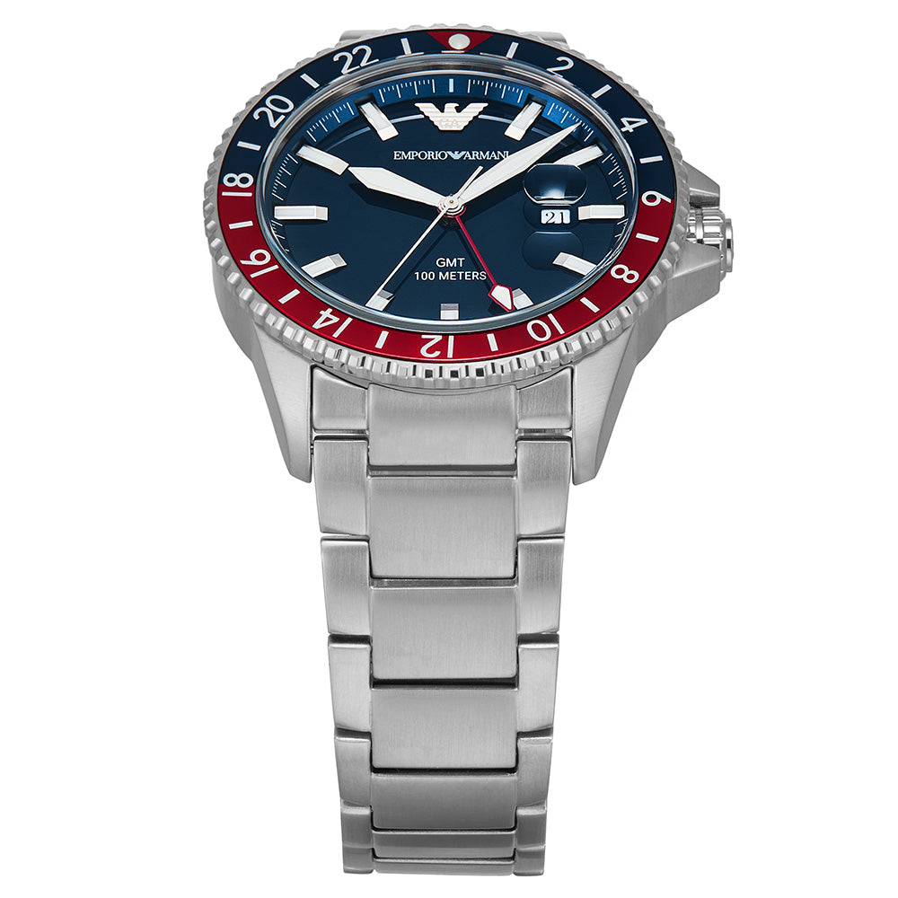 Emporio Armani Sea Explorer GMT Blue Dial Silver Steel Strap Watch For Men - AR11590 Buy Now By Emporio Armani
