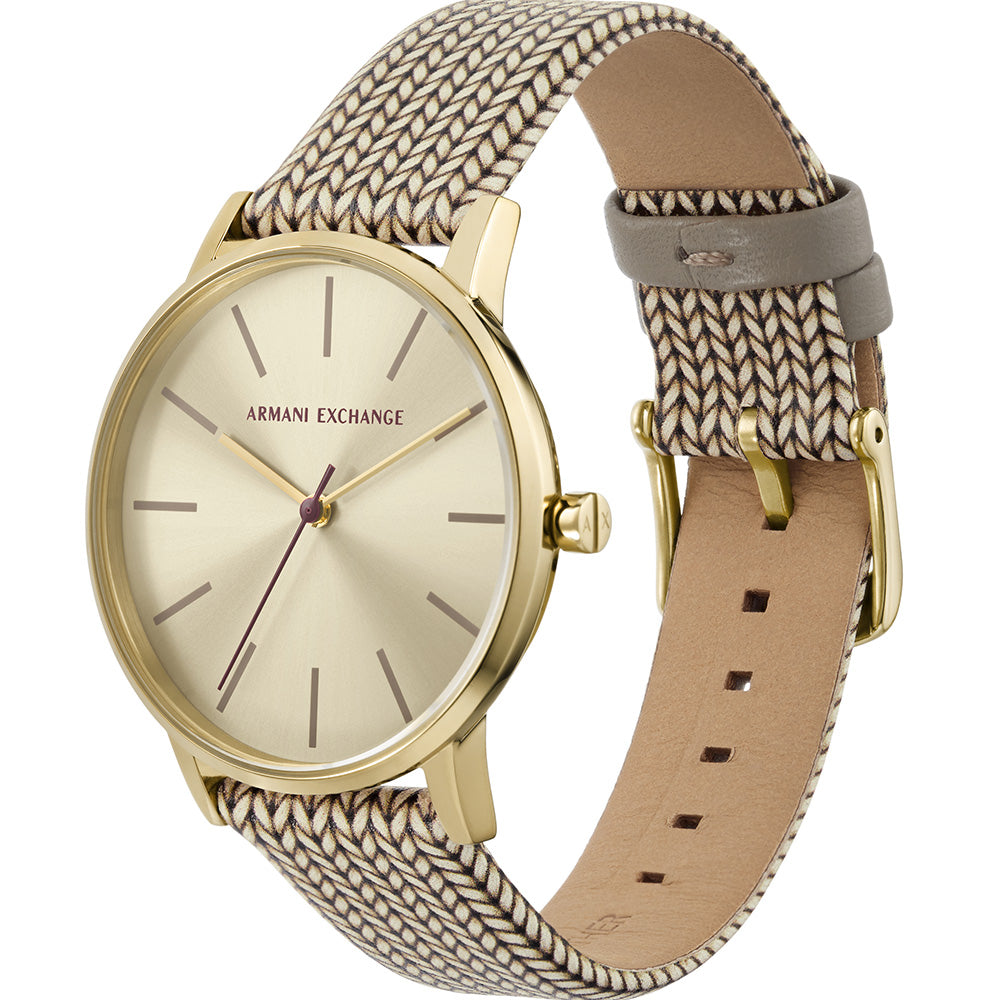 Armani Exchange Lola Analog Gold Dial Gold Mesh Strap Watch For Women - AX5536 Buy Now By Armani Exchange