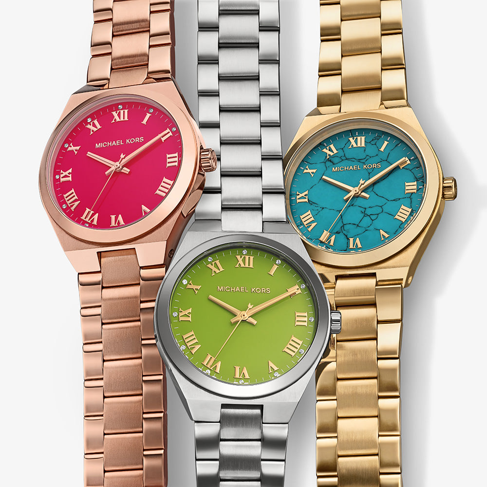 Michael Kors Lennox Analog Blue Dial Gold Steel Strap Watch for Women - MK7460 Buy Now By Michael Kors