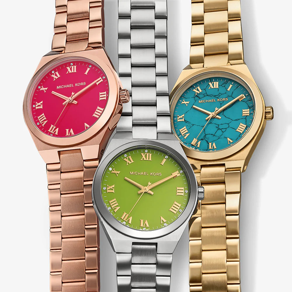 Michael Kors Lennox Analog Pink Dial Rose Gold Steel Strap Watch for Women - MK7462 Buy Now By Michael Kors