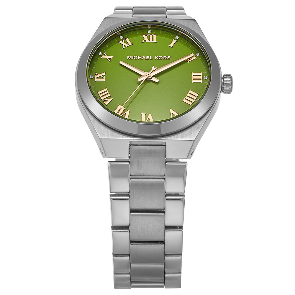 Michael Kors Lennox Three-Hand Green Dial Silver Steel Strap Watch for Women - MK7463 Buy Now By Michael Kors