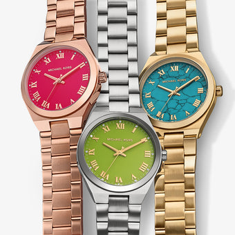 Michael Kors Lennox Three-Hand Green Dial Silver Steel Strap Watch for Women - MK7463 Buy Now By Michael Kors