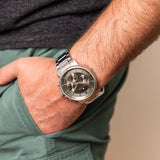 Tommy Hilfiger Tyson Chronograph Green Dial Silver Steel Strap Watch For Men - 1710587 Buy Now By Tommy Hilfiger