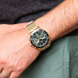 Tommy Hilfiger Jordan Chronograph Green Dial Gold Mesh Strap Watch For Men - 1792093 Buy Now By Tommy Hilfiger