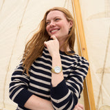 Fossil Blue Dive Three Hand White Dial Gold Steel Strap Watch For Women - ES5350 Buy Now By Fossil