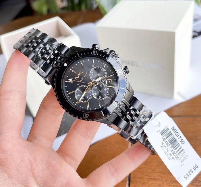 Michael Kors Bayville Chronograph Black Dial Black Steel Strap Watch For Men - MK8750 Buy Now By Michael Kors