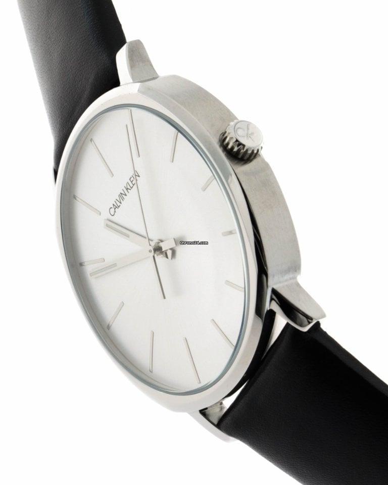 Calvin Klein Posh Silver Dial Black Leather Strap Watch for Men - K8Q311C6 Buy Now By Calvin Klein