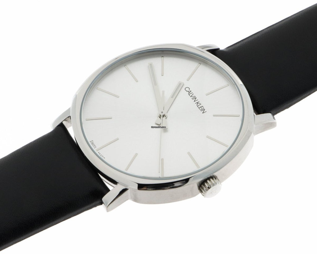 Calvin Klein Posh Silver Dial Black Leather Strap Watch for Men - K8Q311C6 Buy Now By Calvin Klein