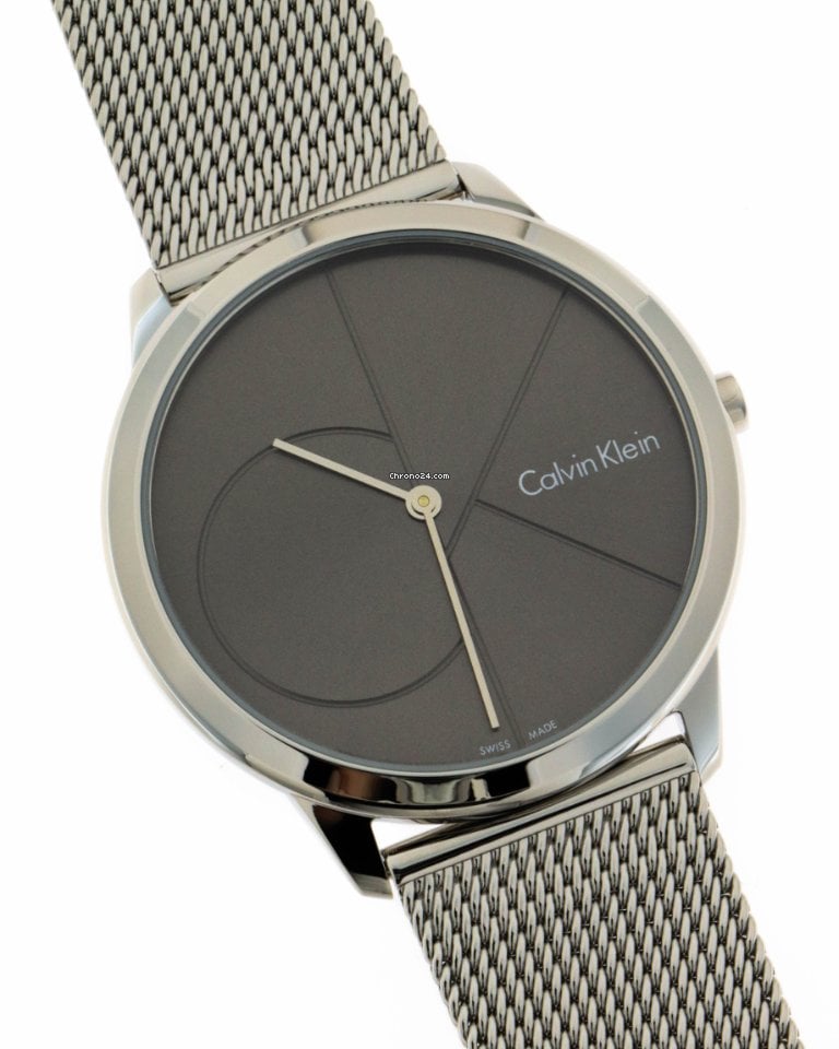 Calvin Klein Minimal Grey Dial Silver Mesh Bracelet Watch for Women - K3M2212X Buy Now By Calvin Klein