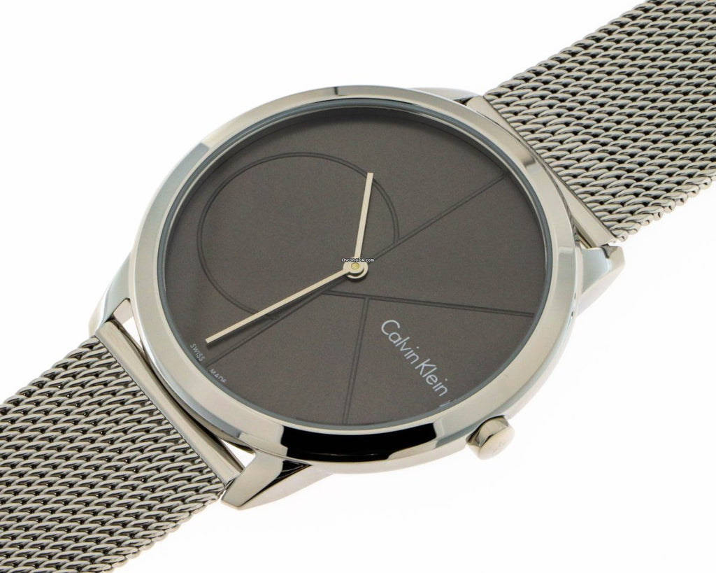 Calvin Klein Minimal Grey Dial Silver Mesh Bracelet Watch for Women - K3M2212X Buy Now By Calvin Klein