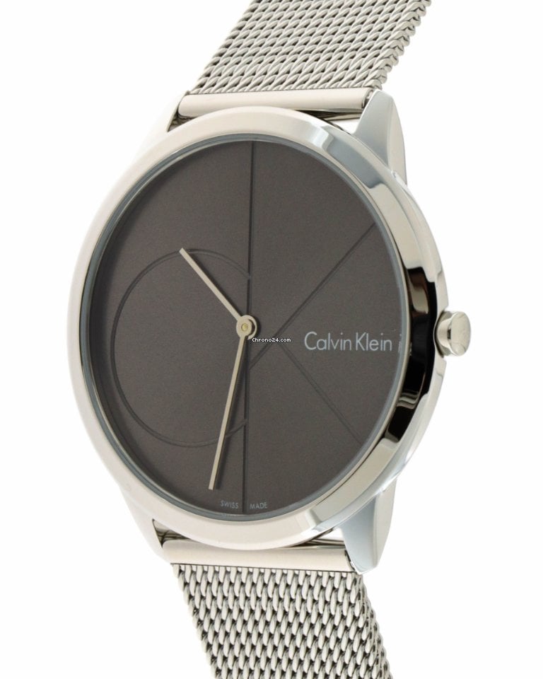 Calvin Klein Minimal Black Dial Silver Mesh Bracelet Watch for Men - K3M21123 Buy Now By Calvin Klein