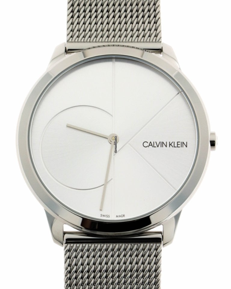 Calvin Klein Minimal Silver Dial Silver Mesh Bracelet Watch for Men - K3M2112Z Buy Now By Calvin Klein