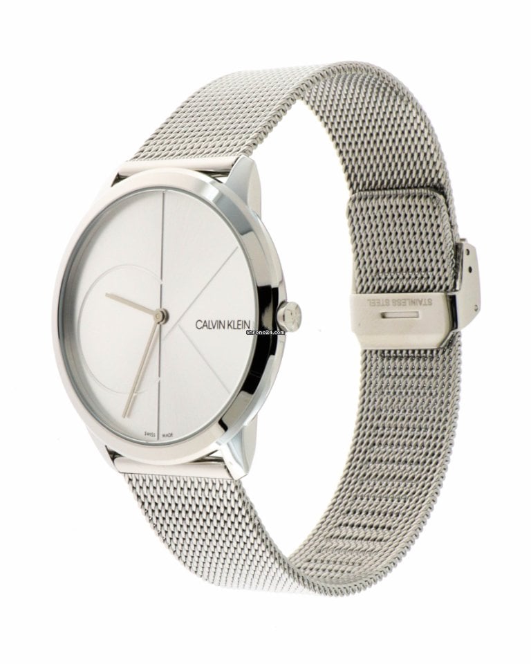 Calvin Klein Minimal Silver Dial Silver Mesh Bracelet Watch for Men - K3M2112Z Buy Now By Calvin Klein