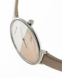 Calvin Klein Rise White Beige Dial Beige Leather Strap Watch for Women - K7A231XH Buy Now By Calvin Klein