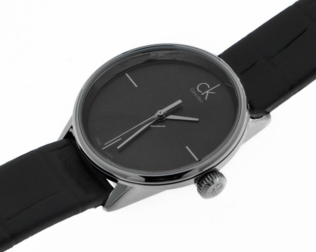 Calvin Klein Accent Black Dial Black Leather Strap Watch for Women - K2Y2Y1C3 Buy Now By Calvin Klein
