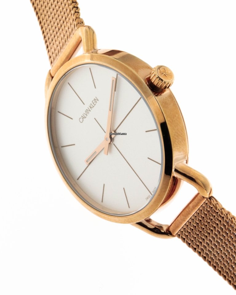 Calvin Klein Even White Dial Rose Gold Mesh Bracelet Watch for Women - K7B23626 Buy Now By Calvin Klein