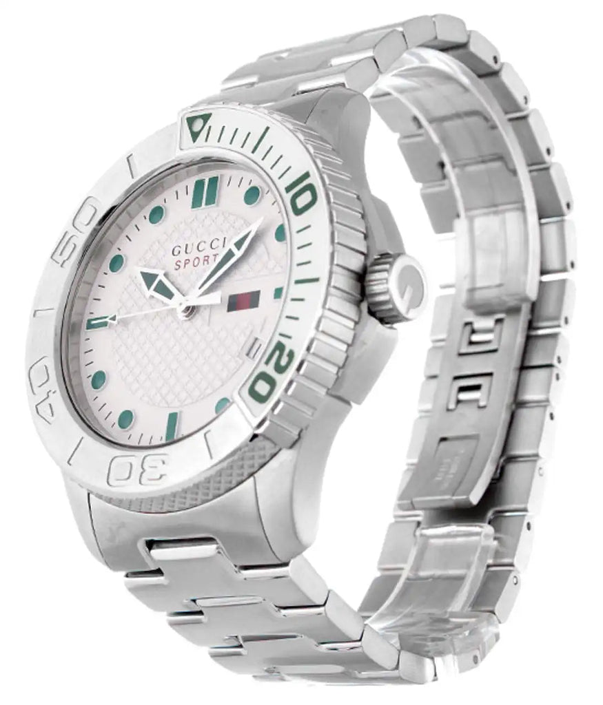 Gucci G Timeless Silver Dial Silver Steel Strap Watch For Men - YA126232 Buy Now By Gucci