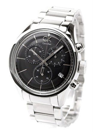 Calvin Klein Masculine Chronograph Black Dial Silver Steel Strap Watch for Men - K2H27104 Buy Now By Calvin Klein
