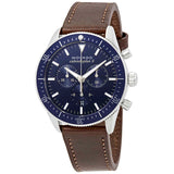 Movado Heritage 29mm Chronograph Blue Dial Brown Leather Strap Watch For Men - 3650061 Buy Now By Movado