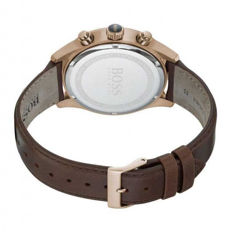 Hugo Boss Grand Prix Blue Dial Brown Leather Strap Watch for Men - 1513604 Buy Now By Hugo Boss