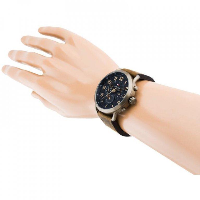 Tommy Hilfiger Briggs Chronograph Black Dial Brown Leather Strap Watch for Men - 1791425 Buy Now By Tommy Hilfiger