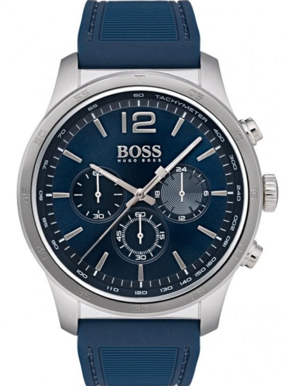 Hugo Boss Professional Chronograph Blue Dial Blue Silicone Strap Watch for Men - 1513526 Buy Now By Hugo Boss