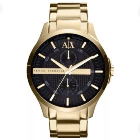 Armani Exchange Hampton Chronograph Black Dial Gold Steel Strap Watch For Men - AX2122 Buy Now By Armani Exchange