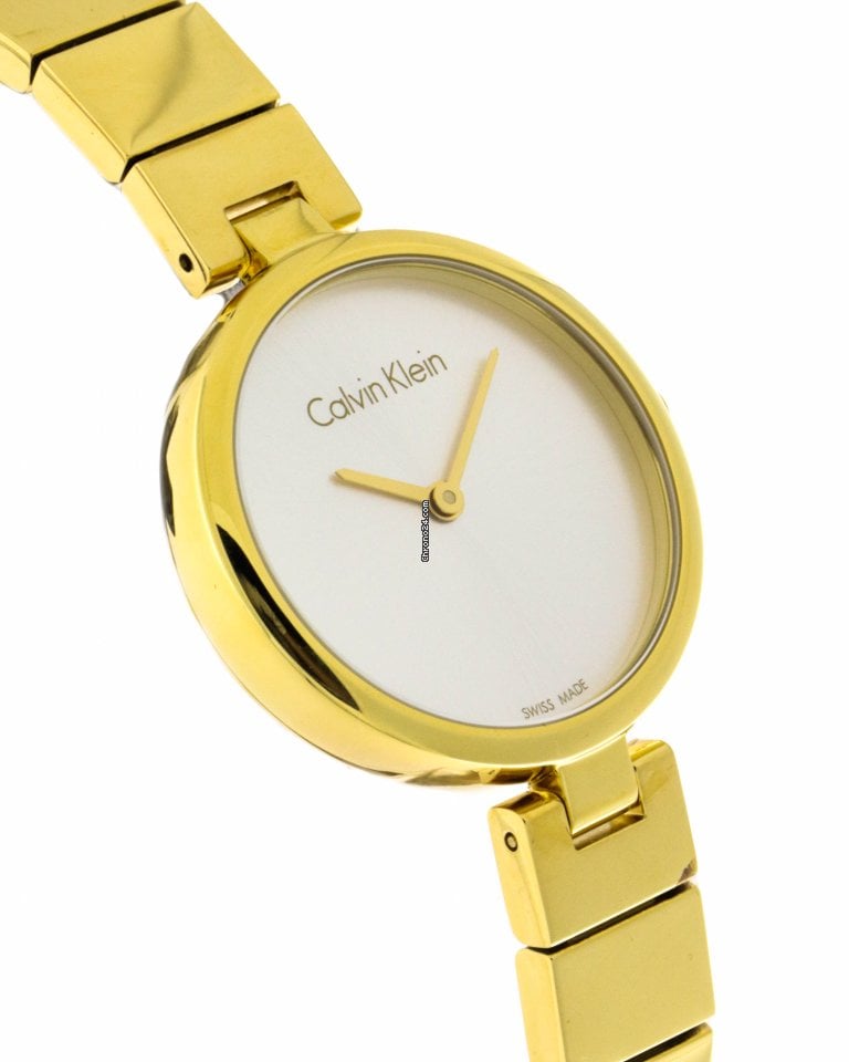 Calvin Klein Authentic Silver Dial Gold Steel Strap Watch for Women - K8G23546 Buy Now By Calvin Klein