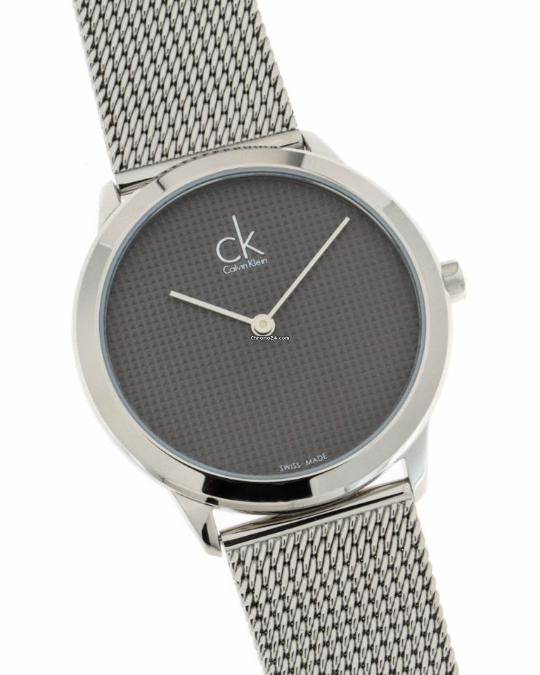 Calvin Klein Minimalist Black Dial Silver Mesh Bracelet Watch for Men - K3M2112X Buy Now By Calvin Klein