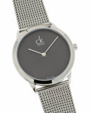 Calvin Klein Minimal Grey Dial Silver Mesh Bracelet Watch for Women - K3M23124 Buy Now By Calvin Klein
