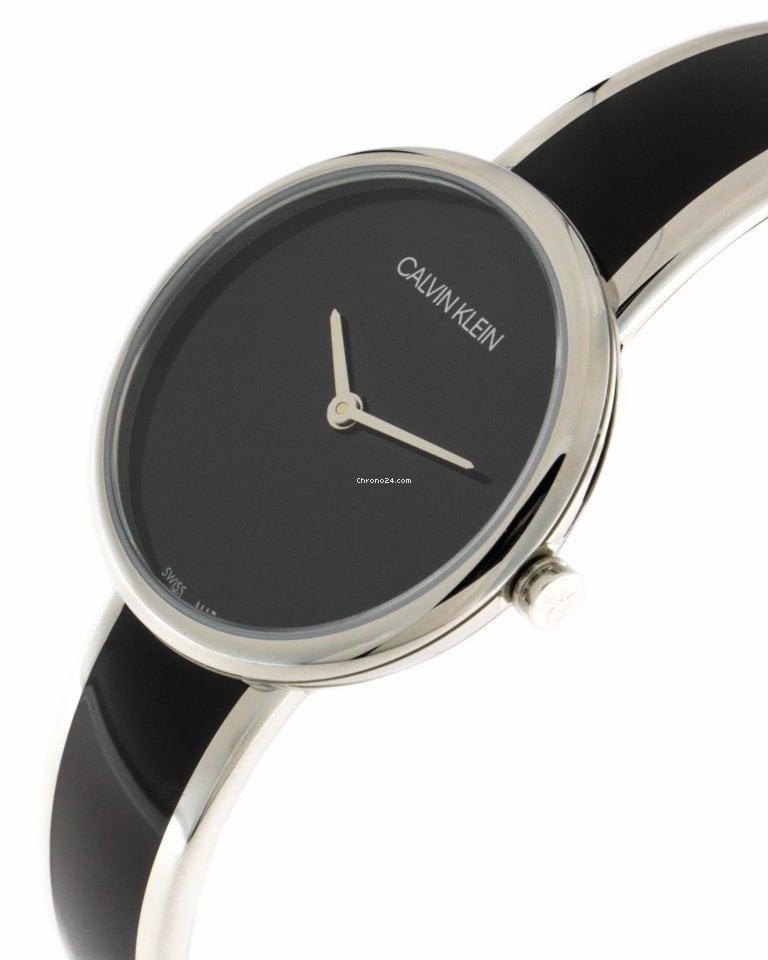 Calvin Klein Seduce Black Dial Two Tone Steel Strap Watch for Women - K4E2N111 Buy Now By Calvin Klein
