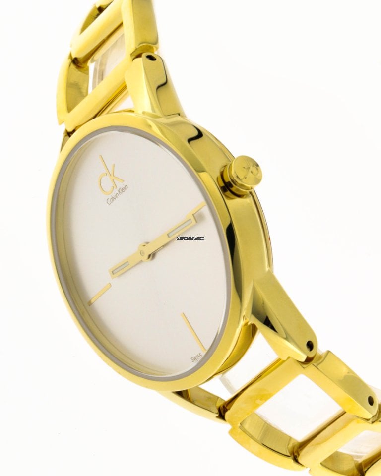 Calvin Klein Stately Silver Dial Gold Steel Strap Watch for Women - K3G23526 Buy Now By Calvin Klein