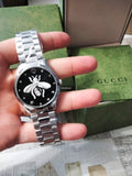 Gucci G Timeless Quartz Black Dial Silver Steel Strap Watch For Women - YA1264136 Buy Now By Gucci