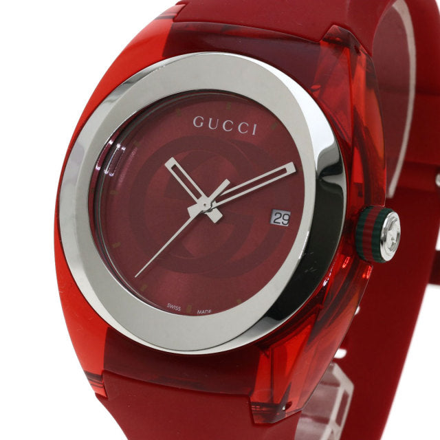 Gucci Sync Quartz Red Dial Red Rubber Strap Watch For Women - YA137303 Buy Now By Gucci