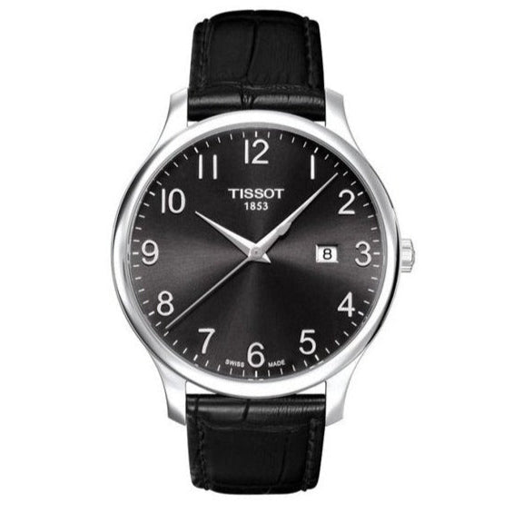 Tissot T Classic Tradition Black Dial Black Leather Strap Watch For Men - T063.610.16.052.00 Buy Now By Tissot