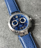 Versace Aion Chronograph Blue Dial Blue Leather Strap Watch for Men - VE1D01220 Buy Now By Versace