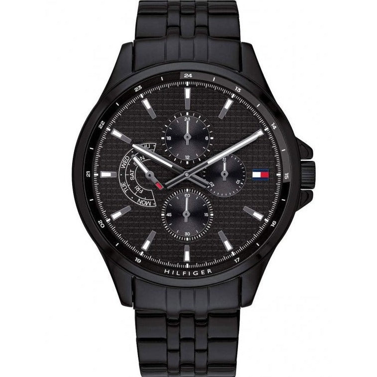 Tommy Hilfiger Shawn Quartz Black Dial Black Steel Strap Watch for Men - 1791611 Buy Now By Tommy Hilfiger