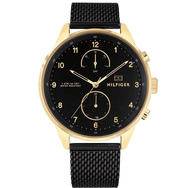 Tommy Hilfiger Chase Quartz Black Dial Black Mesh Bracelet Watch for Men - 1791580 Buy Now By Tommy Hilfiger