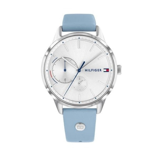 Tommy Hilfiger Brooke Silver Dial Blue Leather Strap Watch for Women - 1782023 Buy Now By Tommy Hilfiger